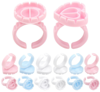 #031 100pcs Heart Color Cup Ring and Round Color Cup Ring