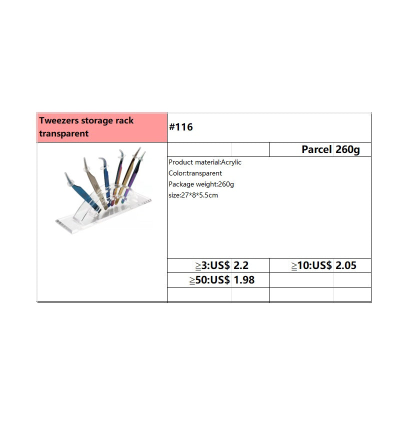 #116 Tweezers storage rack transparent