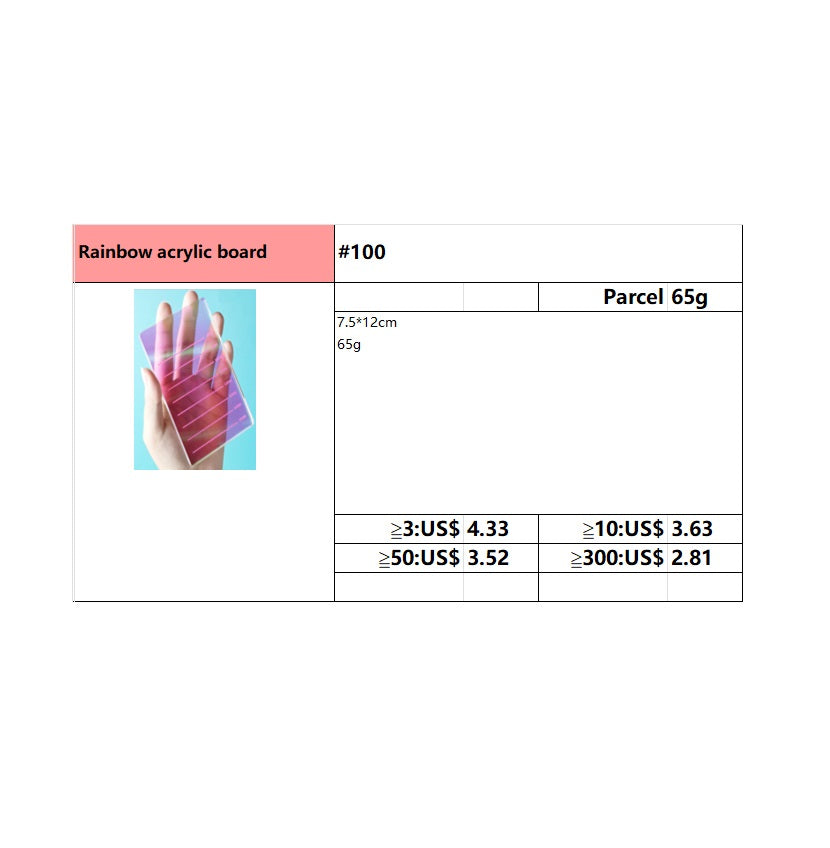 #100 Rainbow acrylic board