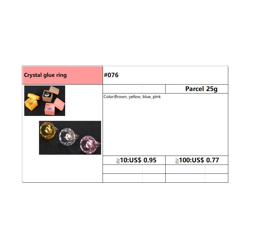 #076 Crystal glue ring