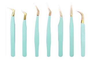 #648 Tweezers 41 Green and Gold Mesh Tweezers