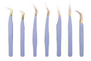 #650 Tweezers 43 purple and Gold Mesh Tweezers