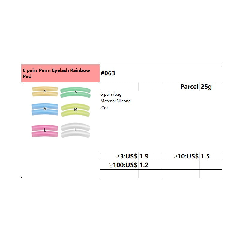 #063 6 Paar Rainbow Eyelash Pads