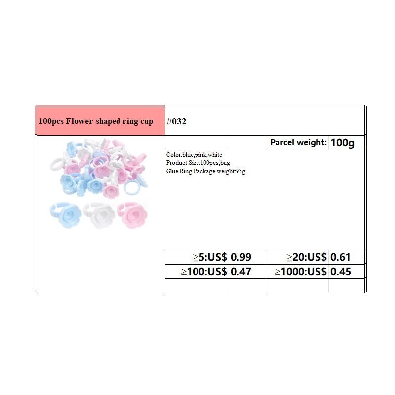 #031 100 Stück herzfarbener Cup-Ring und runder farbiger Cup-Ring