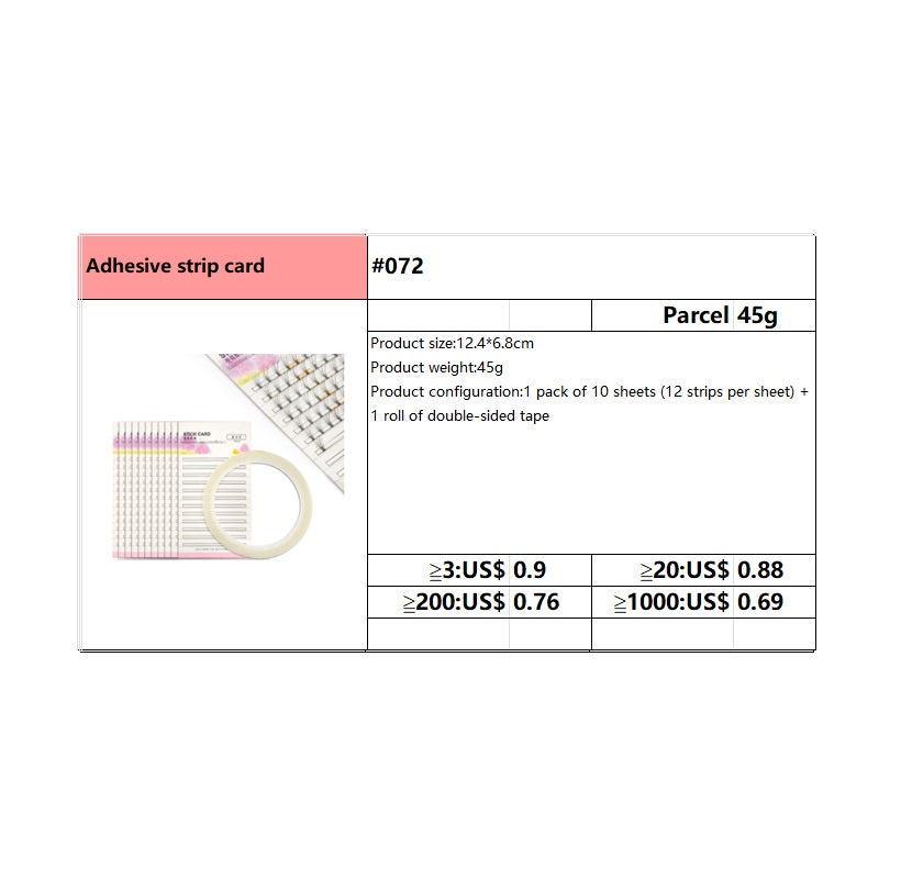 #072 Adhesive strip card