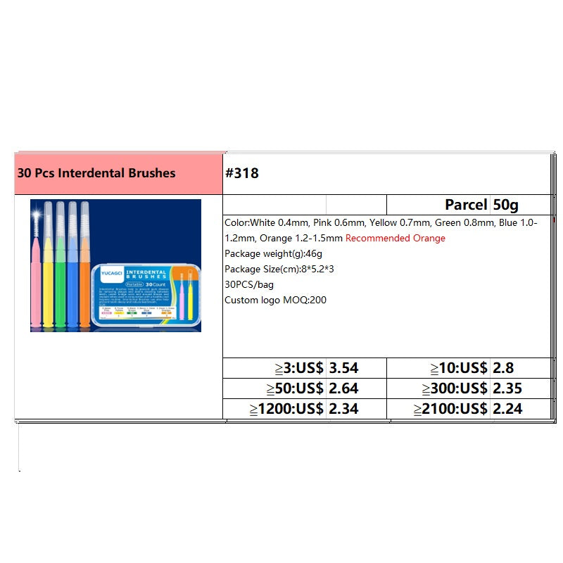 #318 30 Pcs Interdental Brushes