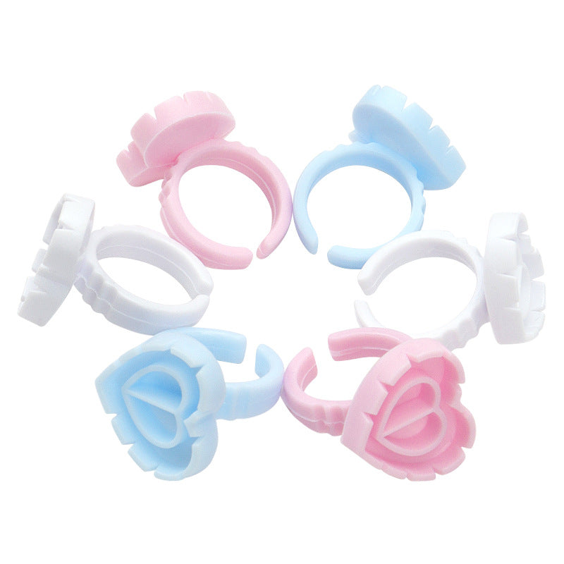 #031 100pcs Heart Color Cup Ring  and Round Color Cup Ring